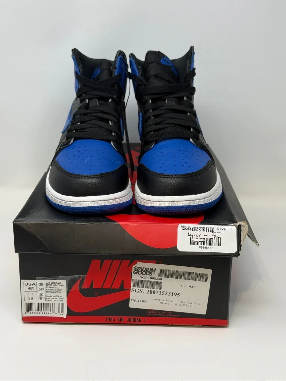 Size 6.5Y - 2017 Nike Air Jordan 1 Retro High OG BG Royal 575441-007